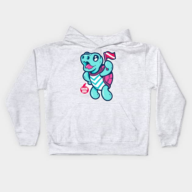 Scuba Turtle Kids Hoodie by wehkid